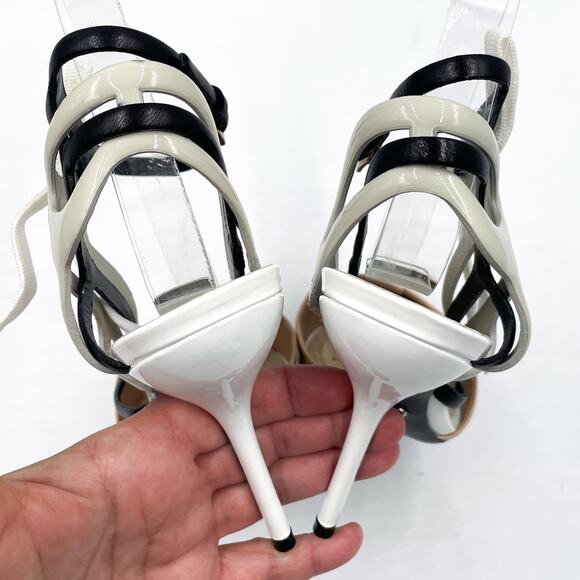 Dior Decli Defile Pumps Raf Simons Beige Leather Strappy Heels Pointed Sz 39 / 9 - Picture 9 of 15